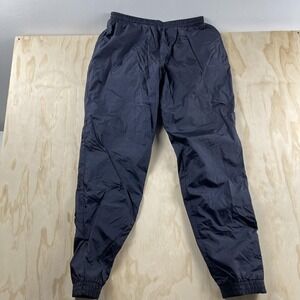Vintage Nucleus Pants Mens Large Black Nylon Track Windbreaker Elastic Cuffs
